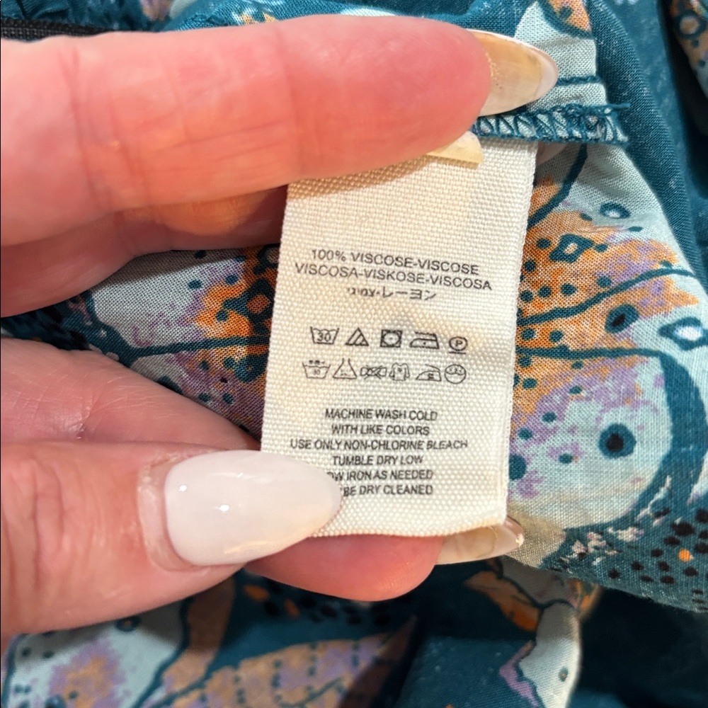 Free People Teal Floral Tunic - Picture 11 of 12